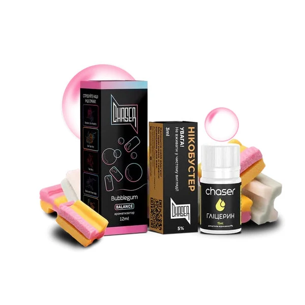 Набор Солевая Жидкость Chaser Black - Bubblegum (Жвачка) 30 МЛ 50 МГ
