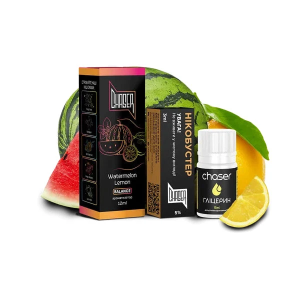 Набір Сольова Рідина Chaser Black - Watermelon Lemon (Кавун Лимон) 30 МЛ 50 МГ
