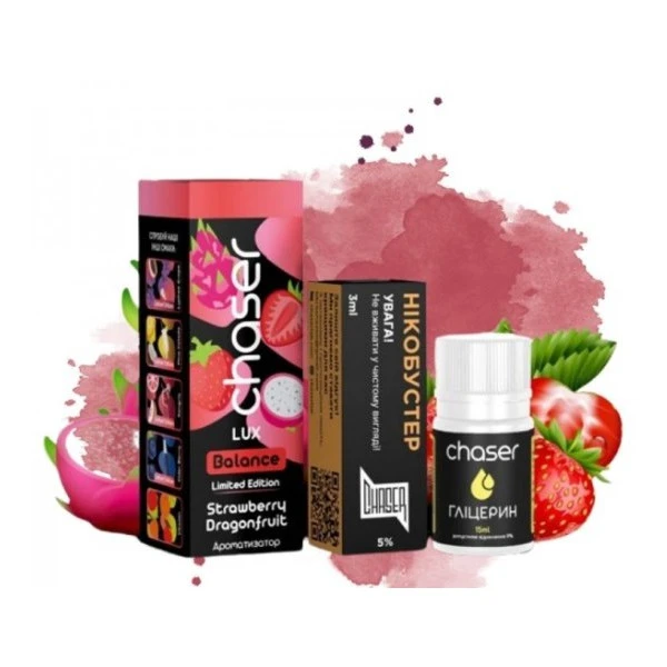 Набір Сольова Рідина Chaser Lux - Strawberry Dragon Fruit (Полуниця Драгонфрут) 30 МЛ 50 МГ