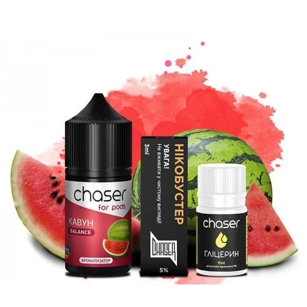 Набір Сольова Рідина Chaser - Watermelon Menthol (Кавун Ментол) 30 МЛ 50 МГ