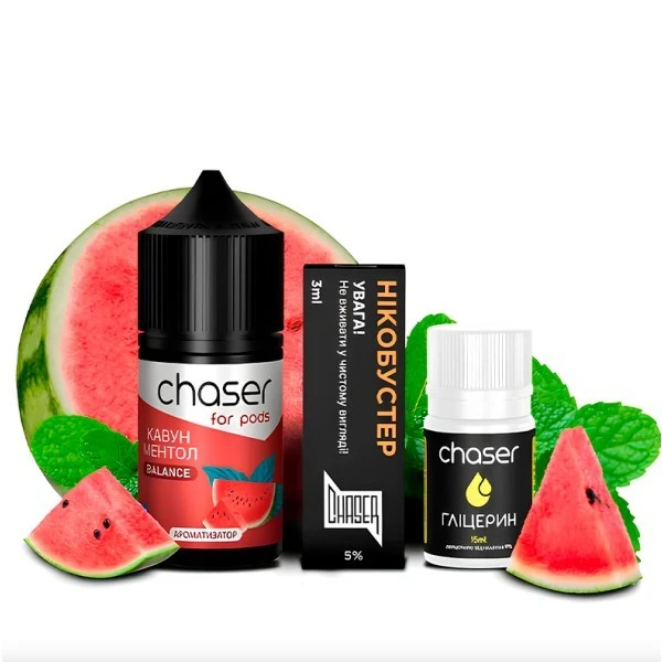 Набір Сольова Рідина Chaser - Watermelon Menthol (Кавун Ментол) 30 МЛ 50 МГ