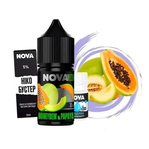 Набор Солевая Жидкость NOVA - Honeydew Papaya (Медовая Дыня Папайя) 30 МЛ 50 МГ