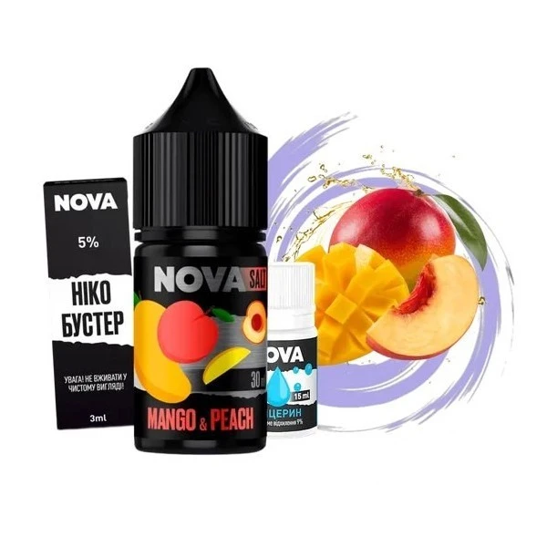 Набор Солевая Жидкость NOVA - Mango Peach (Манго Персик) 30 МЛ 50 МГ