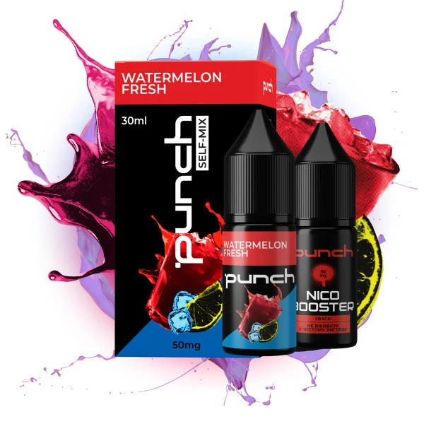 Набор Солевая Жидкость Punch - Watermelon Fresh (Арбуз Лимон Холод) 30 МЛ 50 МГ