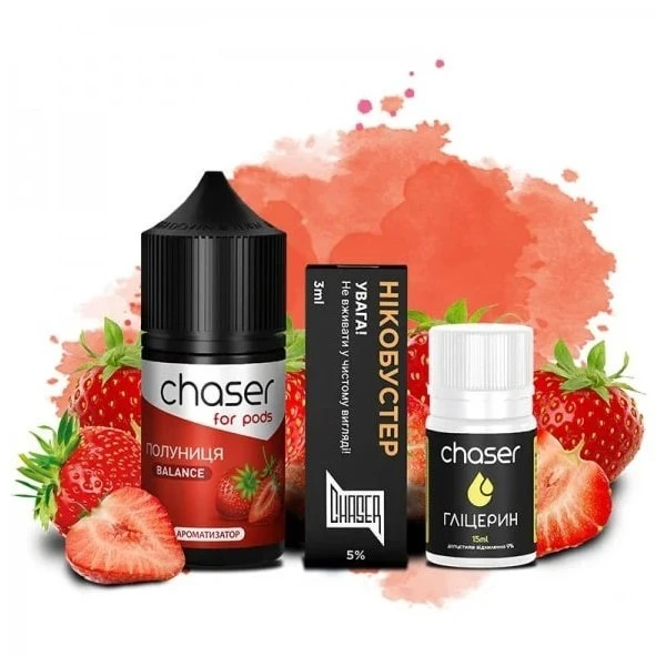 Набор Солевой Жидкости Chaser - Strawberry (Клубника) 30 Мл 50 Мг