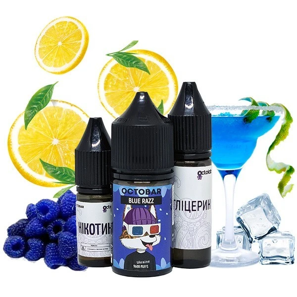 Набір сольової рідини Octobar Blue Razz (Ягідний Лимонад) 30 мл 50 мг