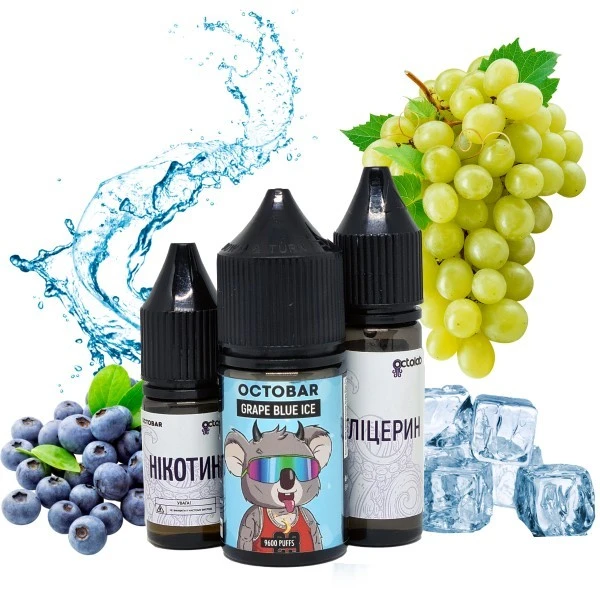 Набор Солевой жидкости Octobar NFT Grape Blue Ice (Виноград Черника Лед) 30 Мл 50 Мг