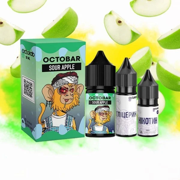 Набор Солевой жидкости Octobar NFT Sour Apple (Кислое Яблоко) 30 Мл 50 Мг