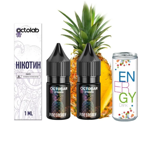 Набор Солевой жидкости Octobar Strong Pine Energy (Ананас Энергетик) 10 Мл 50 Мг