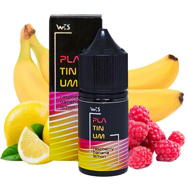 Набор Солевой Жидкости WES Platinum Raspberry Banana Lemon (Малина Банан Лимон) 30 Мл 50 Мг