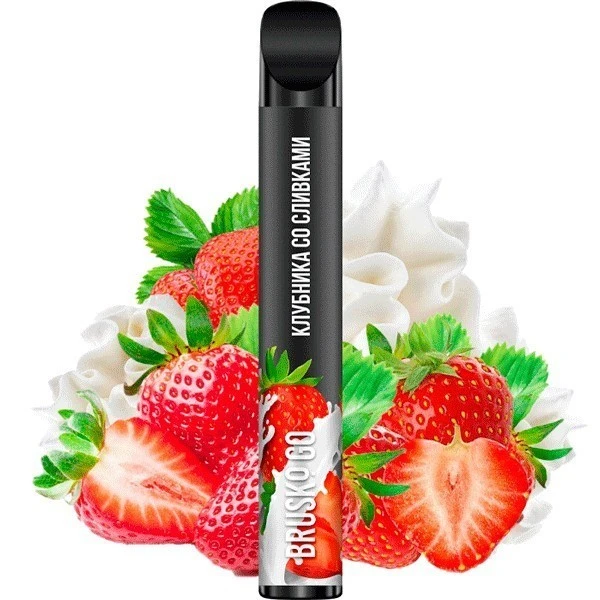 Одноразка Brusko Go Strawberry Cream (Клубника Сливки) 800