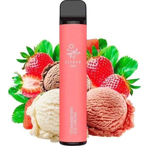 Одноразка Elf Bar Strawberry Ice Cream (Клубничное Мороженое) 1500