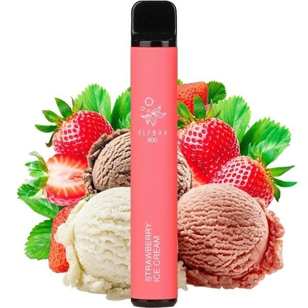 Одноразка Elf Bar Strawberry Ice Cream (Клубника Мороженное) 800