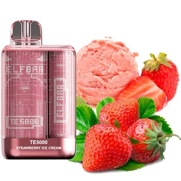 Одноразка Elf Bar Strawberry Ice Cream (Клубника Мороженное) TE5000