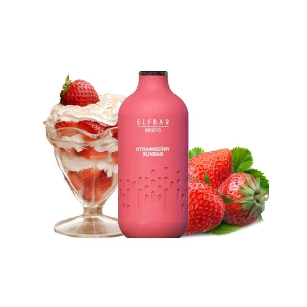 Одноразка Elf Bar Strawberry Sundae (Полуничне Морозиво) BB3500