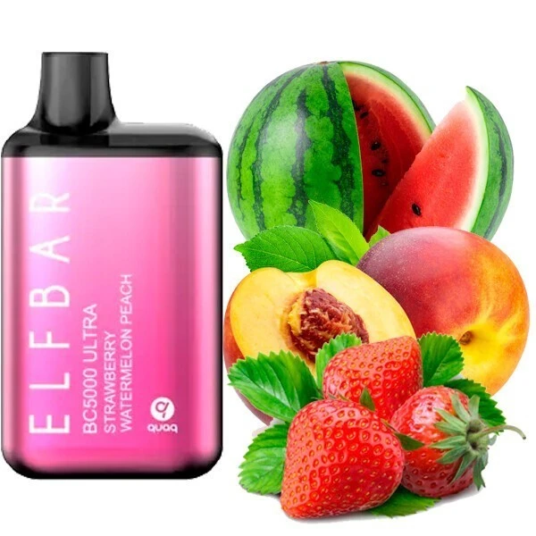 Одноразка Elf Bar Strawberry Watermelon Peach (Клубника Арбуз Персик) BC5000 ULTRA