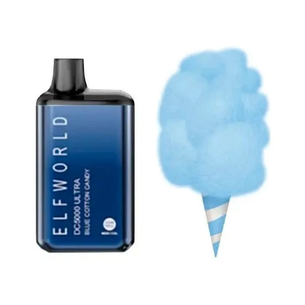 Одноразка Elf World Blue Cotton Candy (Синяя Сахарная Вата) DC5000 ULTRA