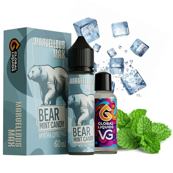 Органічна Рідина - Marvellous Max Bear Mint Candy (М'ятна Цукерка) 60 МЛ 3 МГ Набір