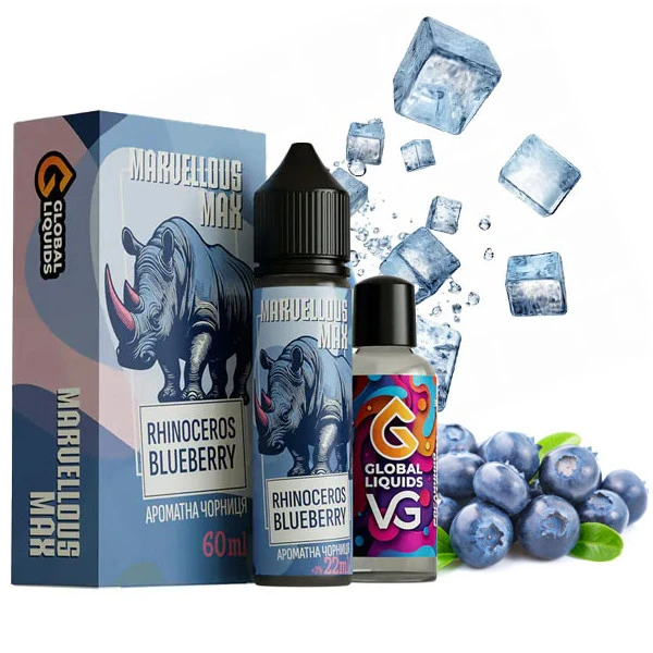 Органічна Рідина - Marvellous Max Rhinoceros Blueberry (Чорниця) 60 МЛ 3 МГ Набір