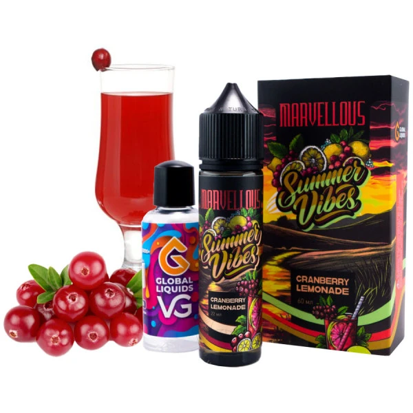 Набор Органической Жидкости Marvellous Summer Vibes - Cranberry Lemonade (Лимонад Клюква) 60 Мл 3 Мг
