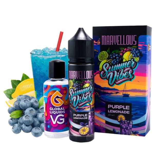 Органічна Рідина - Marvellous Summer Vibes Purple Lemonade (Лимонад Ожина) 60 МЛ 3 МГ Набір