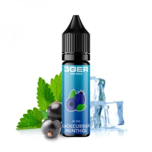 Солевая Жидкость 3GER Salt - Blackcurrant Menthol 15 МЛ 50 МГ (Смородина Ментол)
