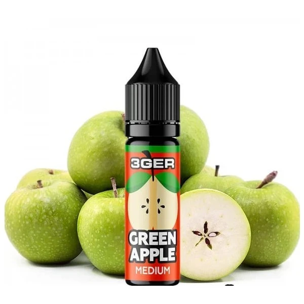 Солевая Жидкость 3GER Salt - Green Apple 15 МЛ 50 МГ (Зеленое Яблоко)