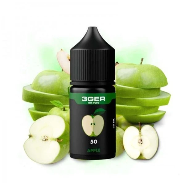Солевая Жидкость 3GER Salt - Green Apple 30 МЛ 50 МГ (Зеленое Яблоко)