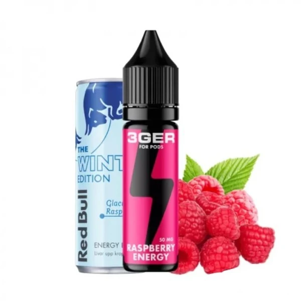 Сольова Рідина 3GER Salt - Raspberry Energy 15 МЛ 50 МГ (Малина Енергетик)