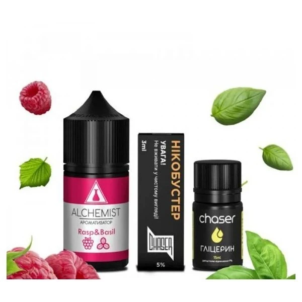 Солевая Жидкость Alchemist - Raspberry Basil (Малина Базилик) 30 МЛ 50 МГ Набор