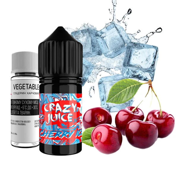 Солевая Жидкость Crazy Juice Cherry Ice (Вишня Лёд) 30 МЛ 50 МГ Набор