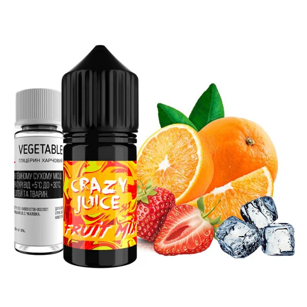 Сольова Рідина Crazy Juice Fruit Mix (Фруктовий Мікс) 30 МЛ 50 МГ Набір