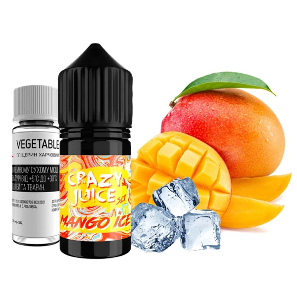 Солевая Жидкость Crazy Juice Mango Ice (Манго Лёд) 30 МЛ 50 МГ Набор