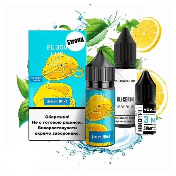Солевая Жидкость Flavorlab FL 350 Lux Strong Lemon Mint (Лимон Мята) 30 МЛ 50 МГ Набор
