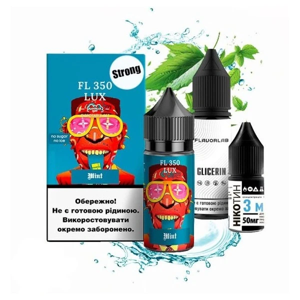 Солевая Жидкость Flavorlab FL 350 Lux Strong Mint (Мята) 30 МЛ 50 МГ Набор