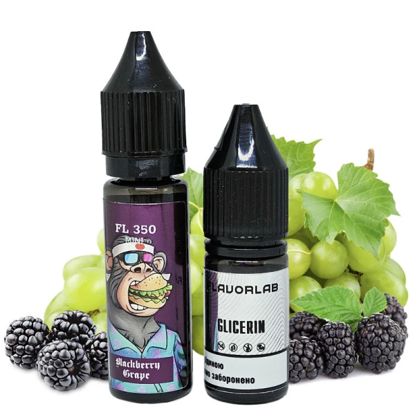Солевая Жидкость Flavorlab FL 350 Mini Blackberry Grape (Ежевика Виноград) 15 МЛ 50 МГ Набор