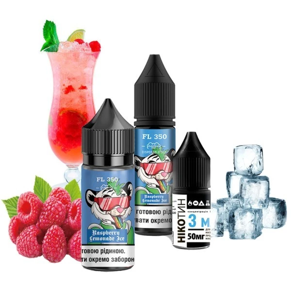 Солевая Жидкость Flavorlab FL 350 Raspberry Lemonade Ice (Малина Лимонад Лед) 30 МЛ 50 МГ Набор