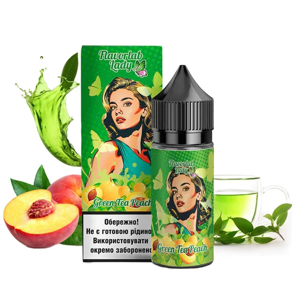Солевая Жидкость Flavorlab Lady Green Tea Peach (Зеленый Чай Персик) 30 МЛ 50 МГ Набор