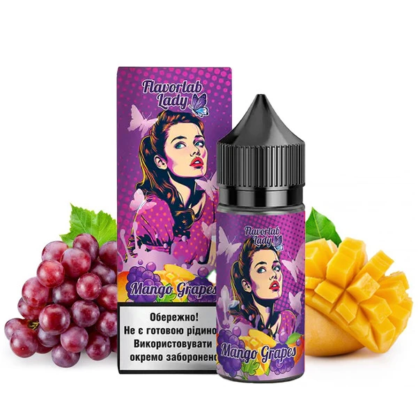 Солевая Жидкость Flavorlab Lady Mango Grapes (Манго Виноград) 30 МЛ 50 МГ Набор