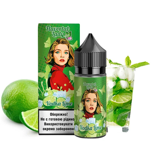 Солевая Жидкость Flavorlab Lady Vodka Lime (Лайм Водка) 30 МЛ 50 МГ Набор