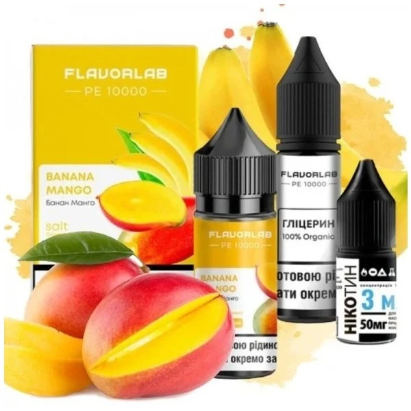 Солевая Жидкость Flavorlab PE 10000 Banana Mango (Банан Манго) 30Мл 50Мг Набор