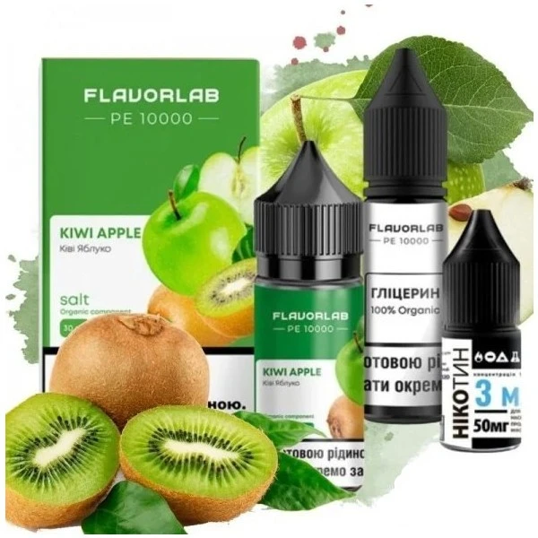 Сольова Рідина Flavorlab PE 10000 Kiwi Apple (Ківі Яблуко) 30Мл 50Мг Набір