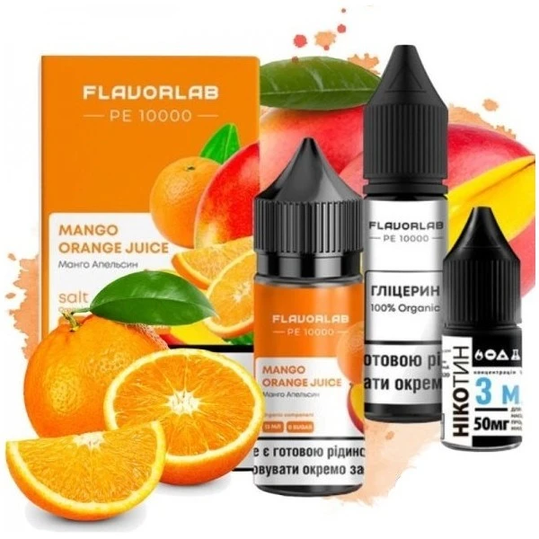 Солевая Жидкость Flavorlab PE 10000 Mango Orang Juice (Манго Апельсин Сок) 30Мл 50Мг Набор