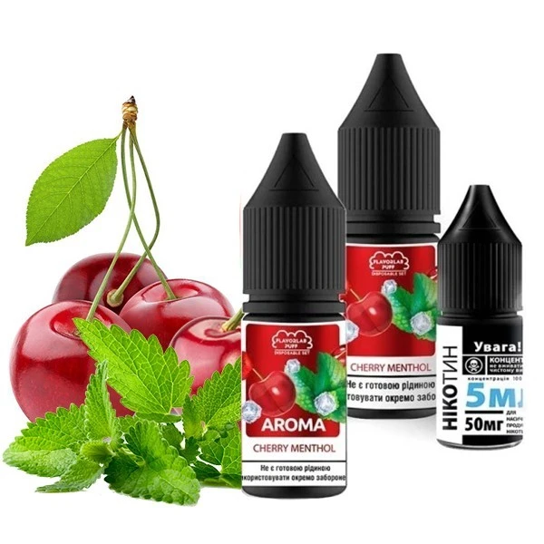 Сольова Рідина Flavorlab Puff Cherry Menthol (Вишня Ментол) 10Мл 50Мг Набір