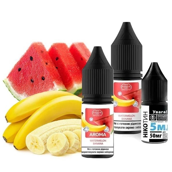 Сольова Рідина Flavorlab Puff Watermelon Banana (Кавун Банан) 10Мл 50Мг Набір