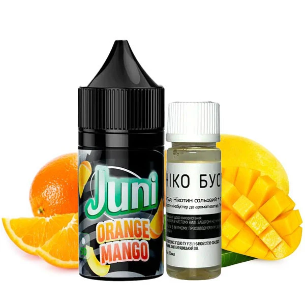 Солевая Жидкость JUNI Orange Mango Silver Ice (Апельсин Манго Лед) 30 МЛ 50 МГ Набор