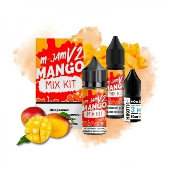 Сольова Рідина M-Jam V2 Mango (Манго) 30 МЛ 50 МГ Набір