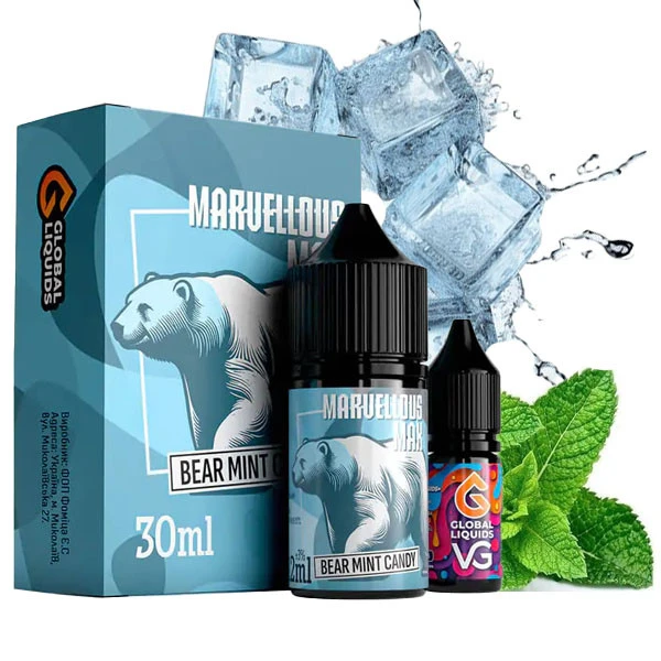 Солевая Жидкость Marvellous Max Bear Mint Candy (Мятная Конфета) 30Мл 50Мг Набор