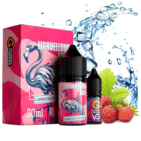 Сольова Рідина Marvellous Max Flamingo Wild Strawberry (Стигла Суниця) 30Мл 50Мг Набір