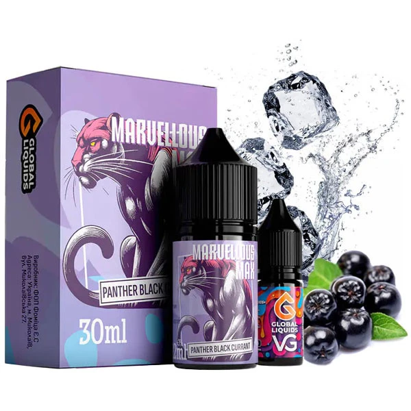 Солевая Жидкость Marvellous Max Panther Black Currant (Чёрная Смородина) 30Мл 50Мг Набор